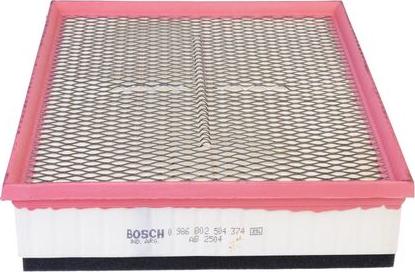 BOSCH 0 986 B02 504 - Повітряний фільтр autocars.com.ua