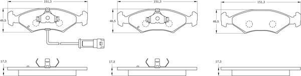 BOSCH 0 986 BB0 002 - Гальмівні колодки, дискові гальма autocars.com.ua