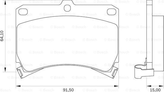 BOSCH 0 986 BB0 087 - Гальмівні колодки, дискові гальма autocars.com.ua