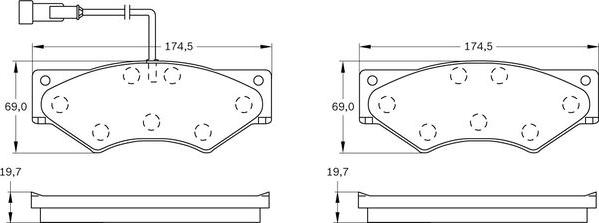 BOSCH 0 986 BB0 142 - Тормозные колодки, дисковые, комплект avtokuzovplus.com.ua