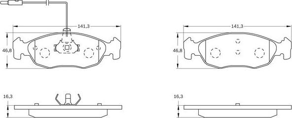 BOSCH 0 986 BB0 146 - Тормозные колодки, дисковые, комплект avtokuzovplus.com.ua