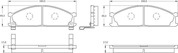 BOSCH 0 986 BB0 157 - Тормозные колодки, дисковые, комплект avtokuzovplus.com.ua