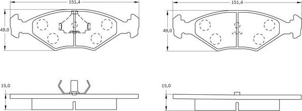 BOSCH 0 986 BB0 263 - Тормозные колодки, дисковые, комплект avtokuzovplus.com.ua