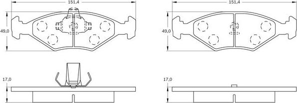 BOSCH 0 986 BB0 277 - Тормозные колодки, дисковые, комплект avtokuzovplus.com.ua