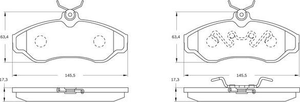 BOSCH 0 986 BB0 285 - Гальмівні колодки, дискові гальма autocars.com.ua