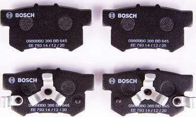 BOSCH 0 986 BB0 388 - Тормозные колодки, дисковые, комплект autodnr.net