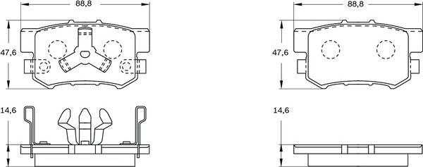 BOSCH 0 986 BB0 388 - Тормозные колодки, дисковые, комплект autodnr.net