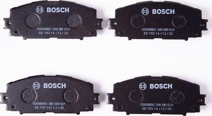 BOSCH 0 986 BB0 396 - Тормозные колодки, дисковые, комплект avtokuzovplus.com.ua