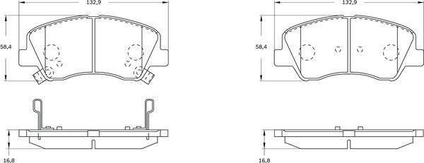 BOSCH 0 986 BB0 498 - Тормозные колодки, дисковые, комплект autodnr.net