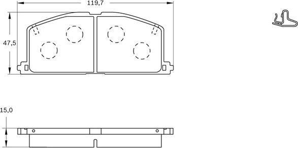 BOSCH 0 986 BB0 522 - Тормозные колодки, дисковые, комплект autodnr.net