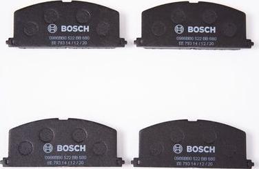 BOSCH 0 986 BB0 522 - Тормозные колодки, дисковые, комплект autodnr.net