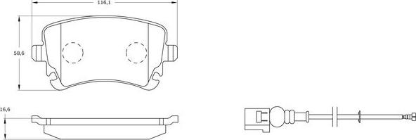 BOSCH 0 986 BB0 576 - Гальмівні колодки, дискові гальма autocars.com.ua