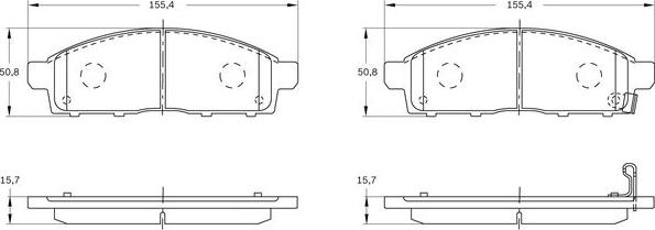 BOSCH 0 986 BB0 747 - Тормозные колодки, дисковые, комплект avtokuzovplus.com.ua