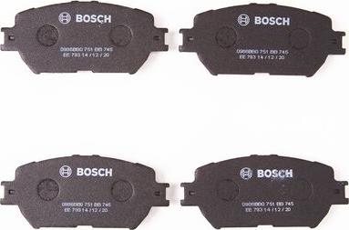 BOSCH 0 986 BB0 751 - Гальмівні колодки, дискові гальма autocars.com.ua