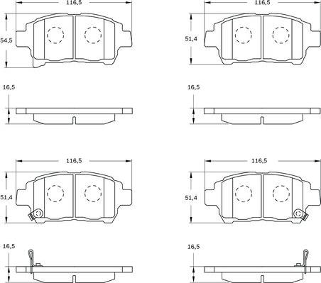 BOSCH 0 986 BB0 764 - Тормозные колодки, дисковые, комплект autodnr.net