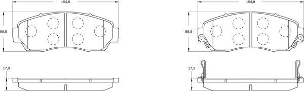 BOSCH 0 986 BB0 835 - Тормозные колодки, дисковые, комплект avtokuzovplus.com.ua