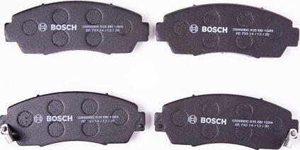 BOSCH 0 986 BB0 835 - Тормозные колодки, дисковые, комплект avtokuzovplus.com.ua