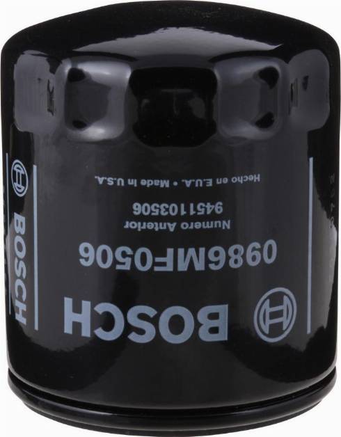 BOSCH 0 986 MF0 506 - Масляний фільтр autocars.com.ua