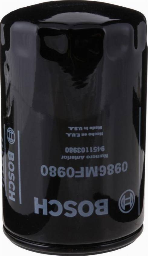 BOSCH 0 986 MF0 980 - Масляний фільтр autocars.com.ua