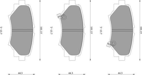 BOSCH 0 986 T11 030 - Тормозные колодки, дисковые, комплект avtokuzovplus.com.ua