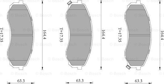 BOSCH 0 986 T11 187 - Тормозные колодки, дисковые, комплект avtokuzovplus.com.ua