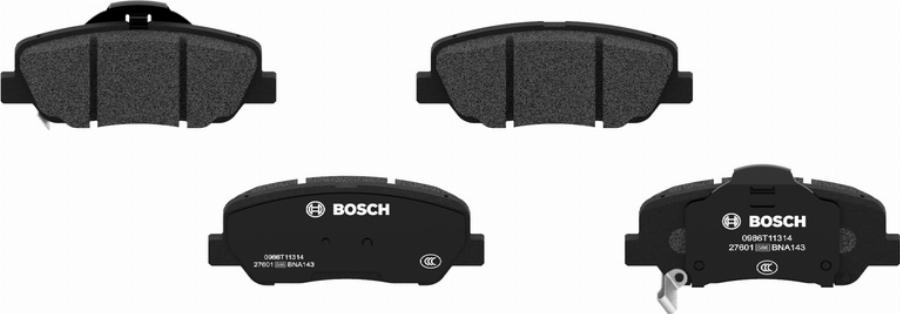 BOSCH 0 986 T11 314 - Гальмівні колодки, дискові гальма autocars.com.ua