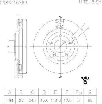 BOSCH 0 986 T16 763 - Тормозной диск avtokuzovplus.com.ua