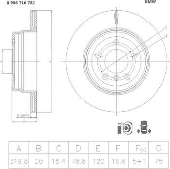 BOSCH 0 986 T16 782 - Тормозной диск avtokuzovplus.com.ua