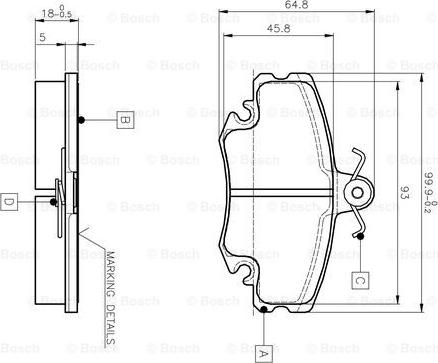 BOSCH 0 986 TB2 005 - Тормозные колодки, дисковые, комплект autodnr.net