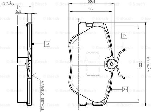 BOSCH 0 986 TB2 008 - Тормозные колодки, дисковые, комплект autodnr.net