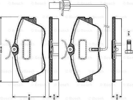 BOSCH 0 986 TB2 028 - Тормозные колодки, дисковые, комплект avtokuzovplus.com.ua