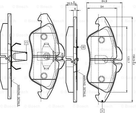 BOSCH 0 986 TB2 030 - Тормозные колодки, дисковые, комплект autodnr.net