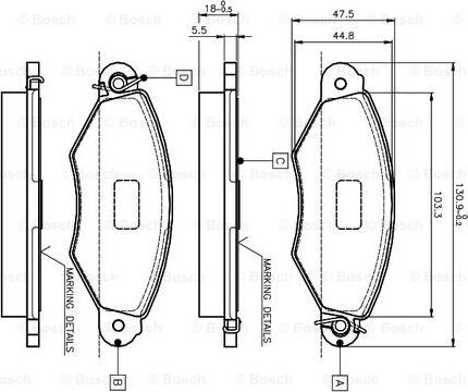 BOSCH 0 986 TB2 043 - Гальмівні колодки, дискові гальма autocars.com.ua