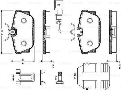 BOSCH 0 986 TB2 047 - Тормозные колодки, дисковые, комплект autodnr.net