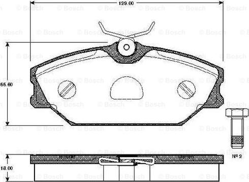 BOSCH 0 986 TB2 106 - Гальмівні колодки, дискові гальма autocars.com.ua