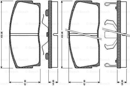 BOSCH 0 986 TB2 132 - Тормозные колодки, дисковые, комплект autodnr.net