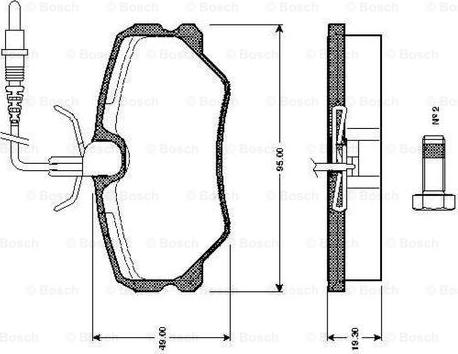 BOSCH 0 986 TB2 136 - Гальмівні колодки, дискові гальма autocars.com.ua