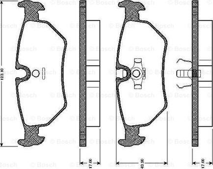 BOSCH 0 986 TB2 144 - Тормозные колодки, дисковые, комплект avtokuzovplus.com.ua