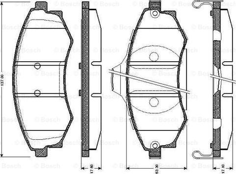 BOSCH 0 986 TB2 172 - Тормозные колодки, дисковые, комплект avtokuzovplus.com.ua