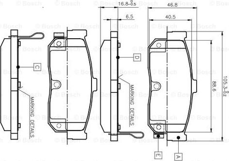 BOSCH 0 986 TB2 199 - Тормозные колодки, дисковые, комплект avtokuzovplus.com.ua