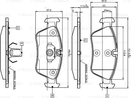 BOSCH 0 986 TB2 209 - Тормозные колодки, дисковые, комплект avtokuzovplus.com.ua