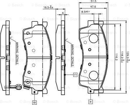 BOSCH 0 986 TB2 229 - Гальмівні колодки, дискові гальма autocars.com.ua