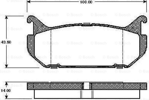 BOSCH 0 986 TB2 230 - Тормозные колодки, дисковые, комплект avtokuzovplus.com.ua