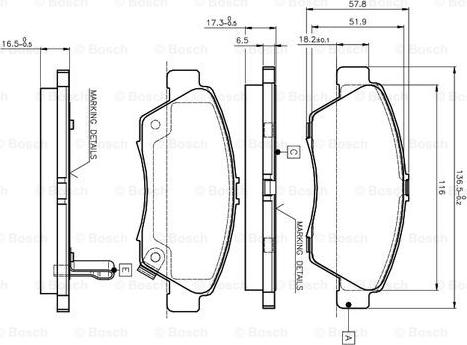 BOSCH 0 986 TB2 232 - Гальмівні колодки, дискові гальма autocars.com.ua