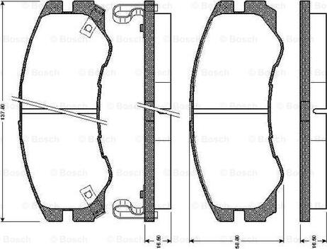 BOSCH 0 986 TB2 234 - Тормозные колодки, дисковые, комплект avtokuzovplus.com.ua