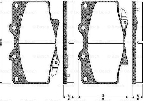 BOSCH 0 986 TB2 238 - Тормозные колодки, дисковые, комплект avtokuzovplus.com.ua