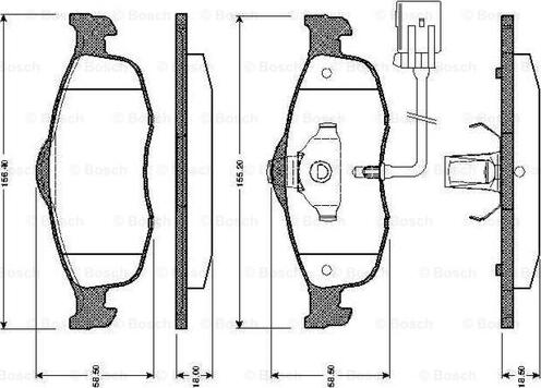 BOSCH 0 986 TB2 241 - Гальмівні колодки, дискові гальма autocars.com.ua