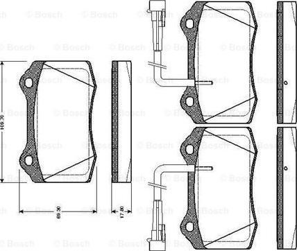 BOSCH 0 986 TB2 243 - Тормозные колодки, дисковые, комплект avtokuzovplus.com.ua