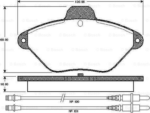 BOSCH 0 986 TB2 246 - Тормозные колодки, дисковые, комплект avtokuzovplus.com.ua