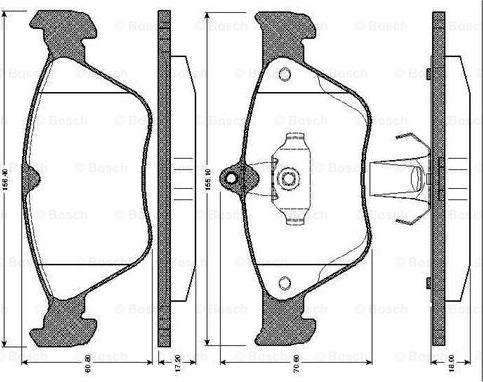 BOSCH 0 986 TB2 256 - Тормозные колодки, дисковые, комплект avtokuzovplus.com.ua